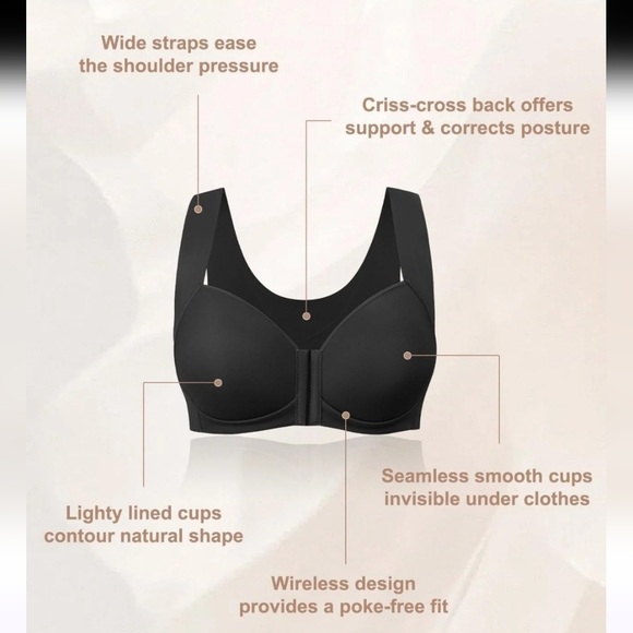 NWT FallSweet No Wire Front Close Extra Back Support Smoothing Bra, Sz 2XL - Picture 3 of 14